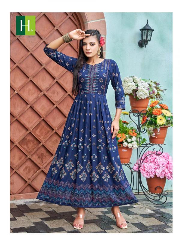 Hirwa Sunaina 1 Festive Wear Long Anarkali Kurti Collection